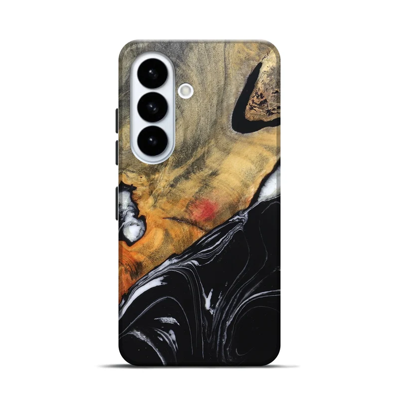 Galaxy S26 Wood Live Edge Phone Case - Corrie (Black & White, 829279)