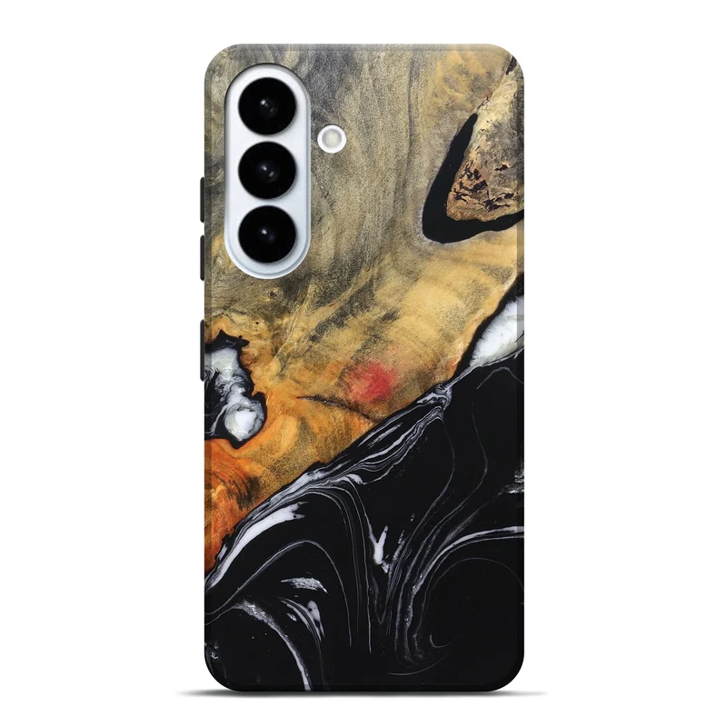 Galaxy S26 Plus Wood Live Edge Phone Case - Corrie (Black & White, 829279)