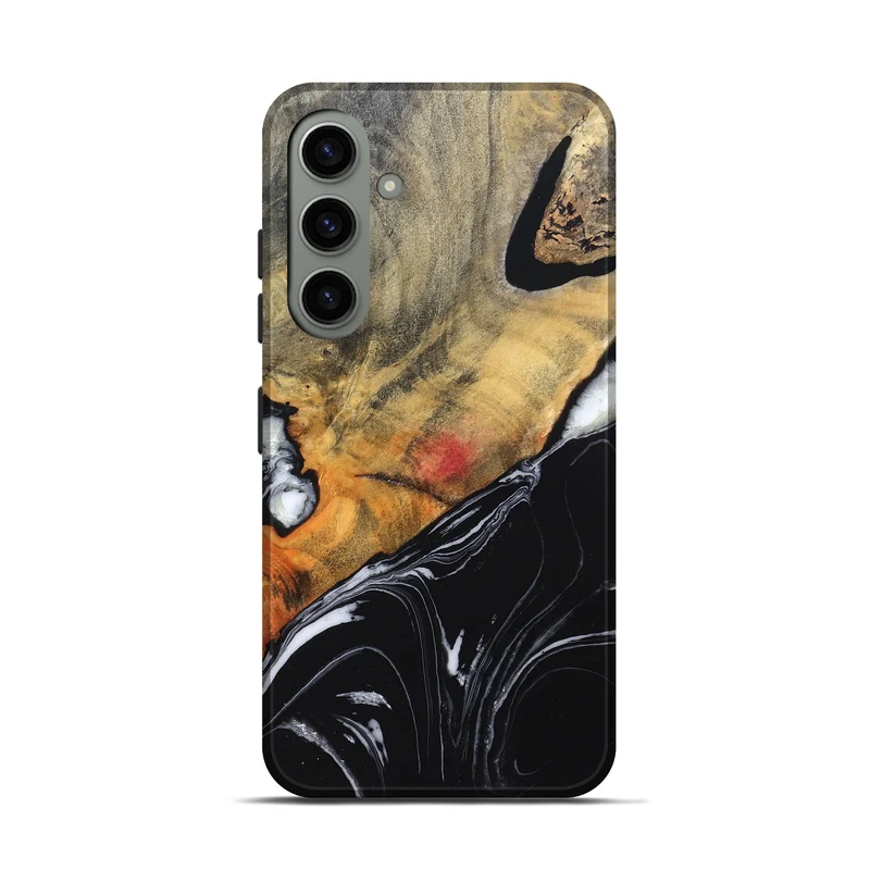 Galaxy S24 Wood Live Edge Phone Case - Corrie (Black & White, 829279)