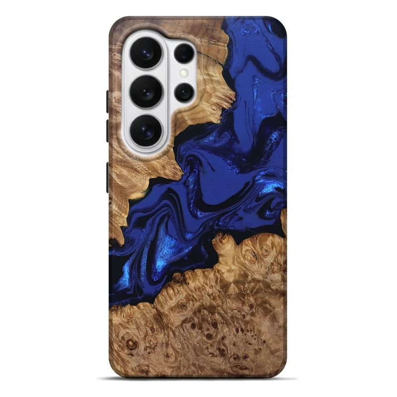 Galaxy S26 Ultra Wood Live Edge Phone Case - Lena (Blue, 829272)