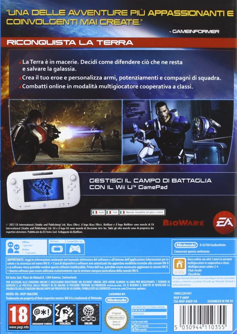 MASS EFFECT 3 SPECIAL EDITION NINTENDO WII U EDIZIONE ITALIANA