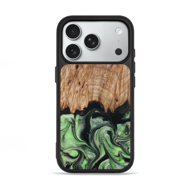 iPhone 18 Pro Wood Phone Case - Maximus (Green, 829389)