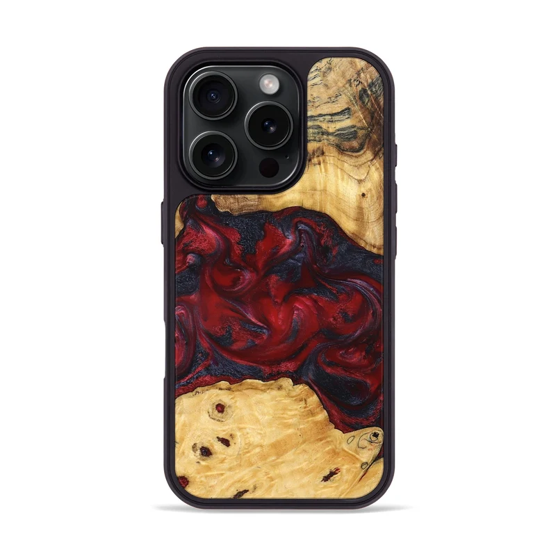 iPhone 16 Pro Wood Phone Case - Geneva (Red, 829431)