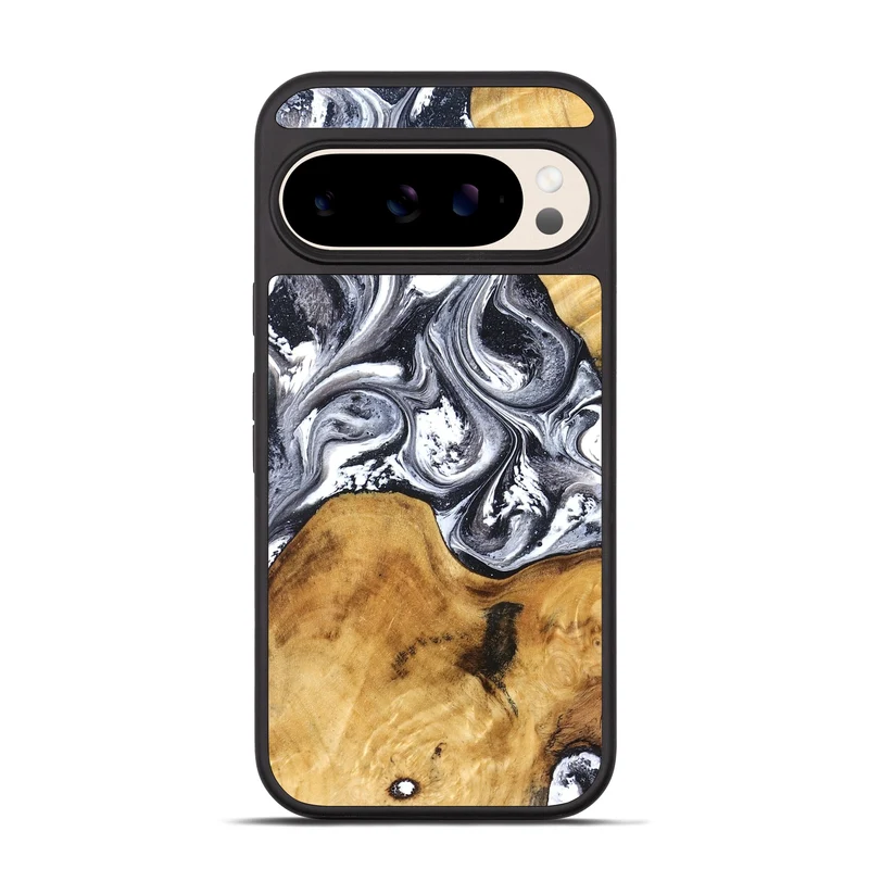 Pixel 10 Pro Wood Phone Case - Alexis (Black & White, 829453)