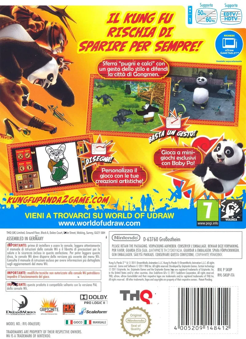 KUNG FU PANDA 2 - U DRAW - NINTENDO WII EDIZIONE ITALIANA