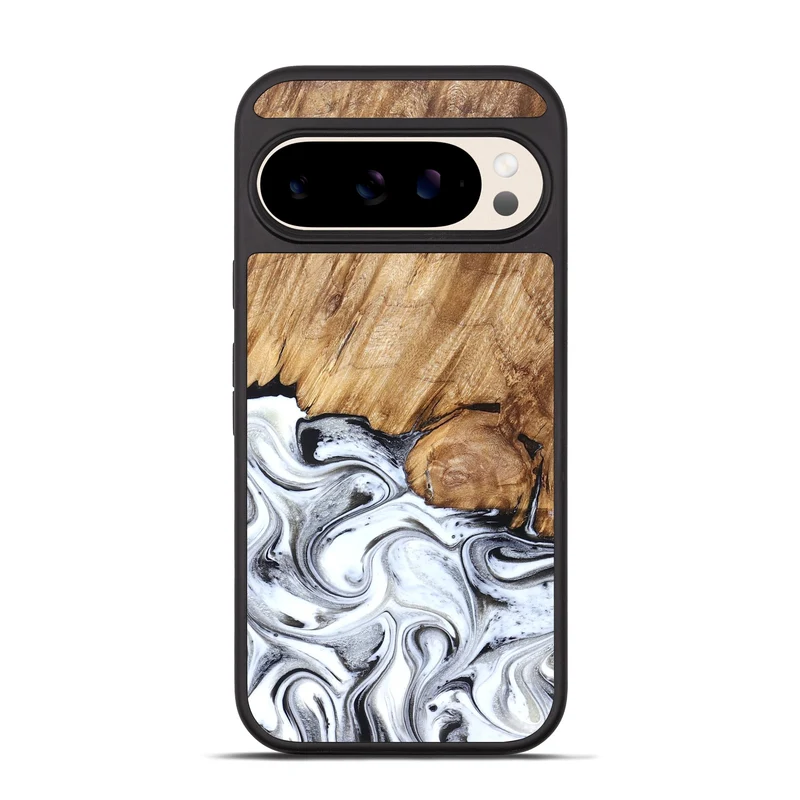 Pixel 10 Pro Wood Phone Case - Taft (Black & White, 829450)