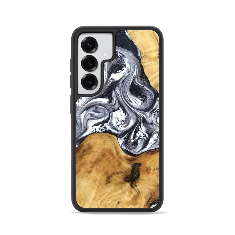 Galaxy S25 Wood Phone Case - Alexis (Black & White, 829453)