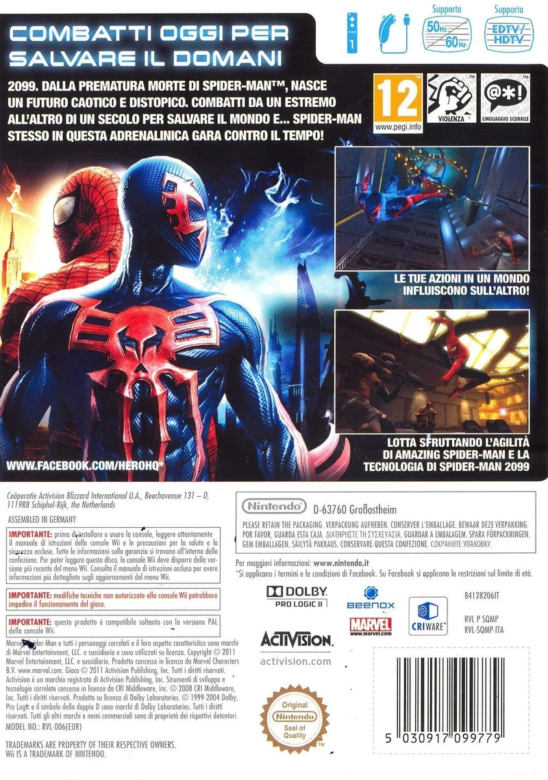 SPIDER-MAN EDGE OF TIME NINTENDO WII EDIZIONE ITALIANA
