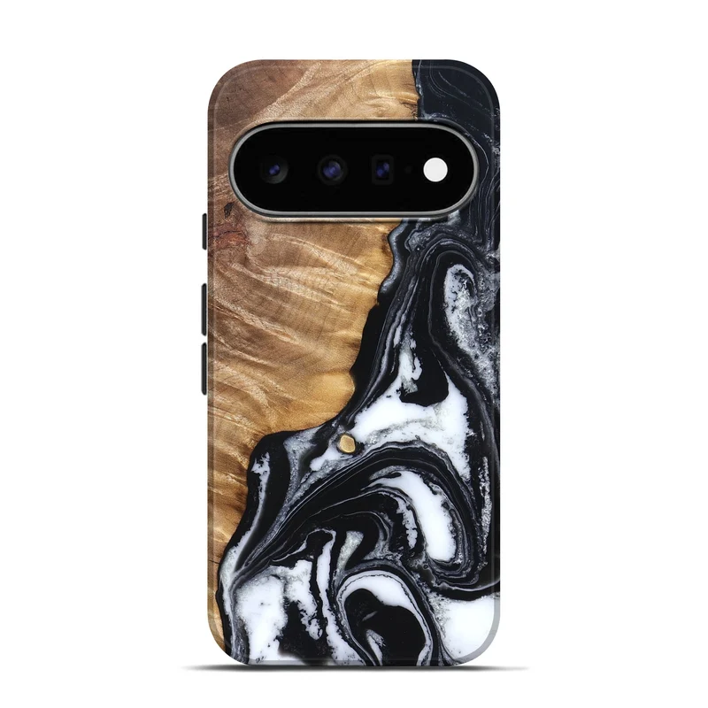 Pixel 11 Pro Wood Live Edge Phone Case - Cory (Black & White, 829269)