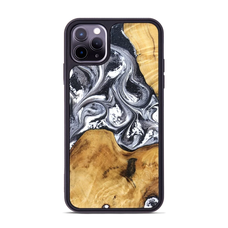 iPhone 11 Pro Max Wood Phone Case - Alexis (Black & White, 829453)