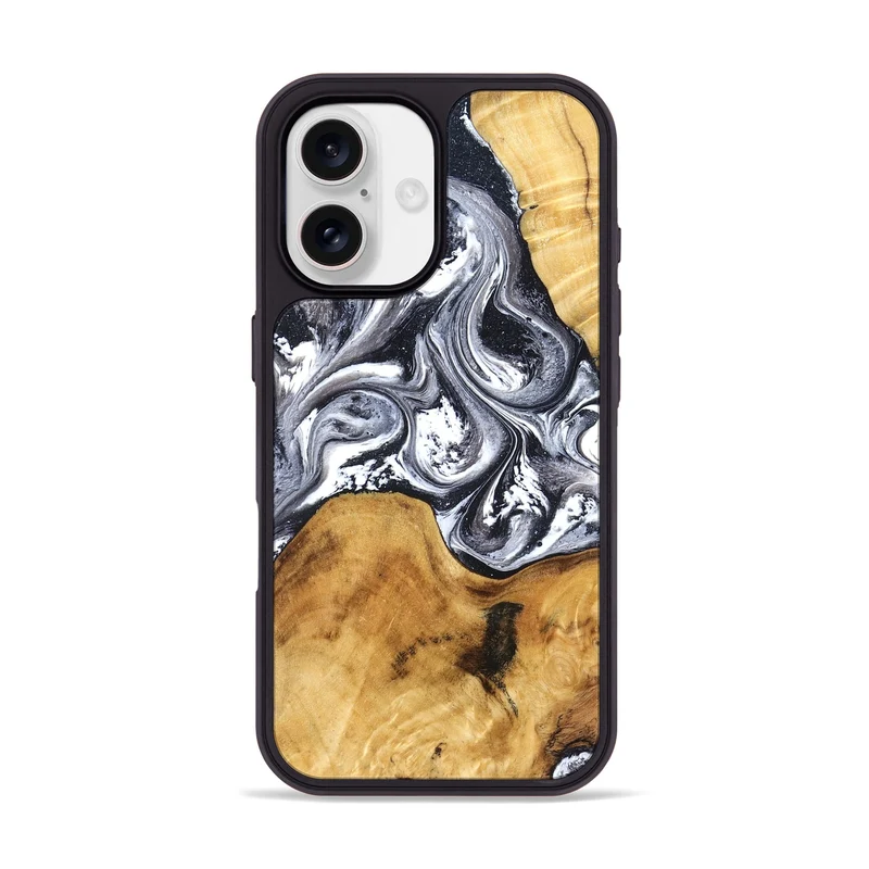 iPhone 17 Wood Phone Case - Alexis (Black & White, 829453)
