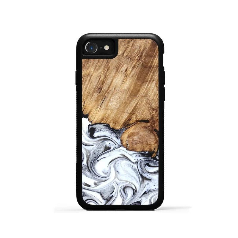 iPhone SE Wood Phone Case - Taft (Black & White, 829450)