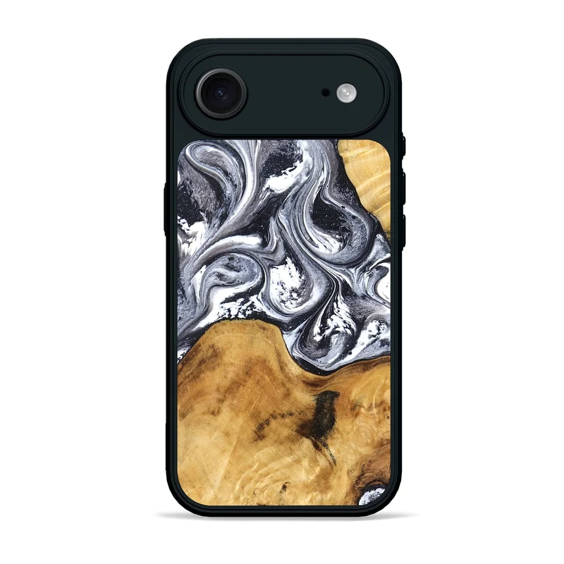 iPhone 17 Air Wood Phone Case - Alexis (Black & White, 829453)