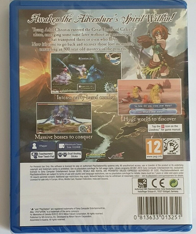 YS MEMORIES OF CELCETA PS VITA EDIZIONE REGNO UNITO