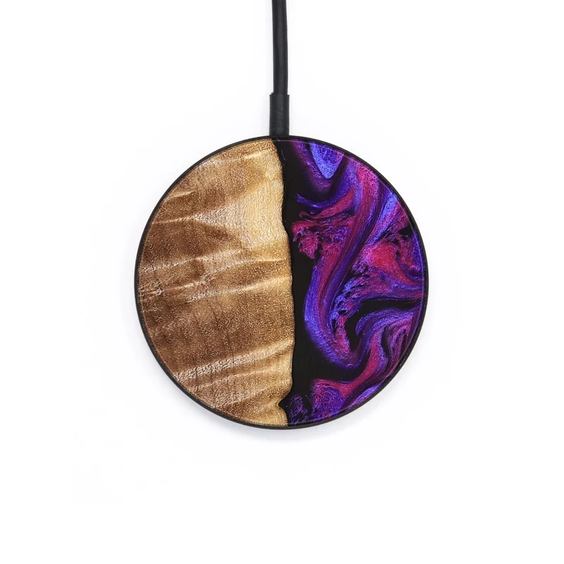 Circle Wood Wireless Charger - Maye (Purple, 829257)