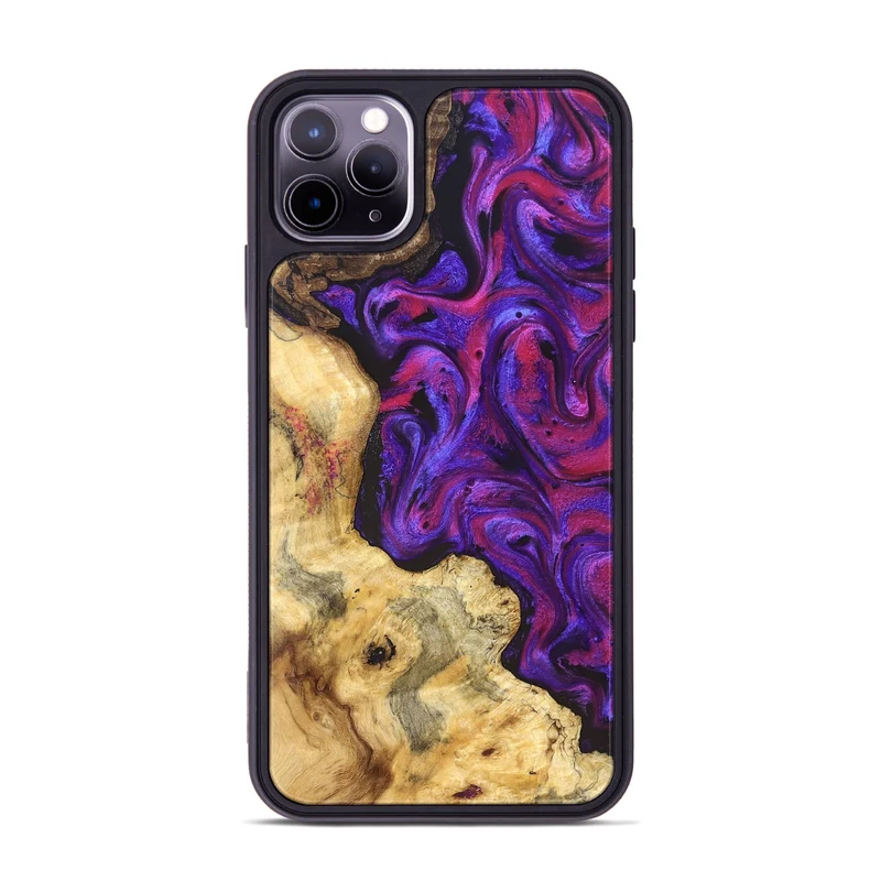 iPhone 11 Pro Max Wood Phone Case - Jaeden (Purple, 829238)