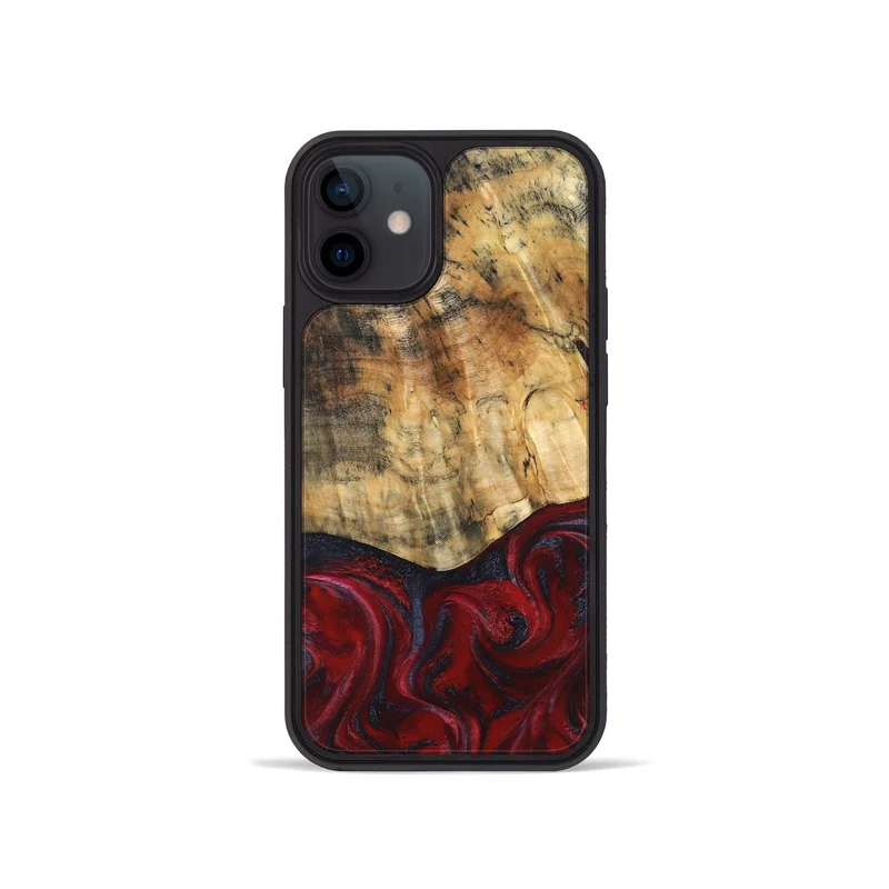 iPhone 12 mini Wood Phone Case - Kala (Red, 829246)