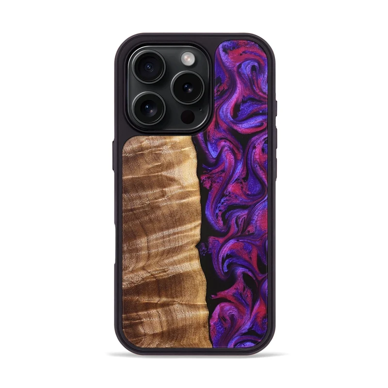 iPhone 16 Pro Wood Phone Case - Maye (Purple, 829257)