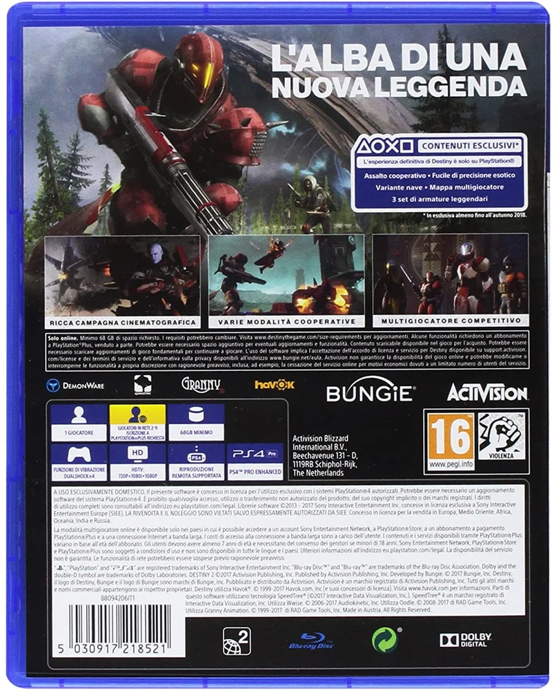 DESTINY 2 PLAYSTATION 4 VERSIONE ITALIANA