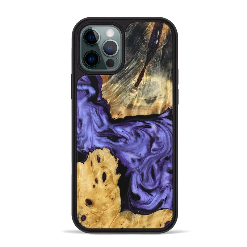 iPhone 12 Pro Max Wood Phone Case - Clem (Purple, 829256)