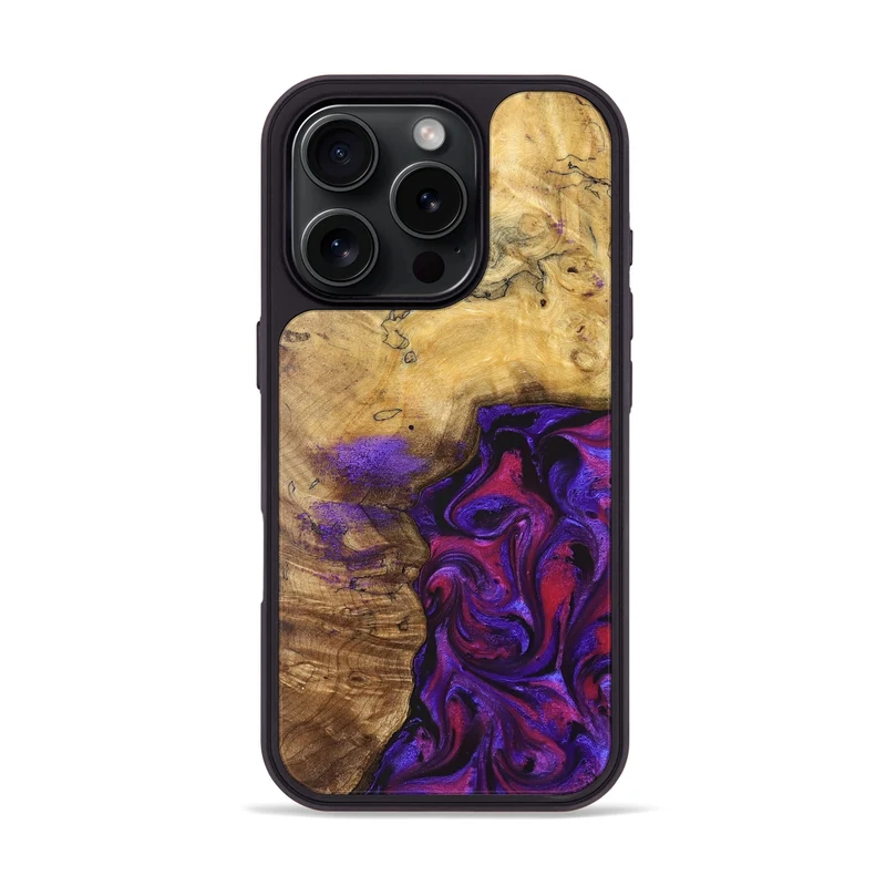 iPhone 16 Pro Wood Phone Case - Keara (Purple, 829259)