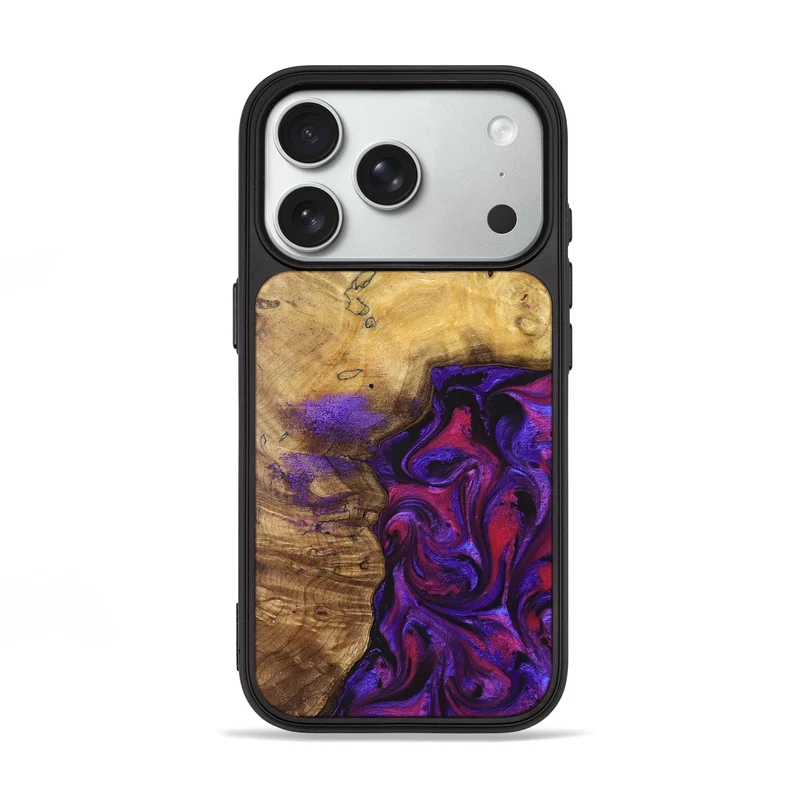 iPhone 18 Pro Wood Phone Case - Keara (Purple, 829259)
