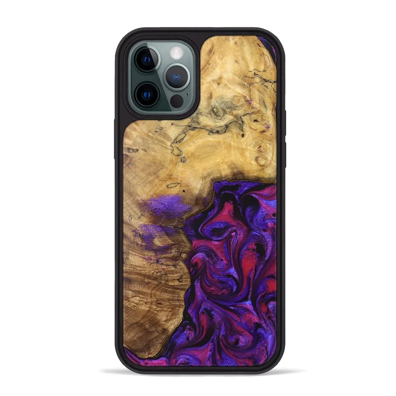 iPhone 12 Pro Max Wood Phone Case - Keara (Purple, 829259)
