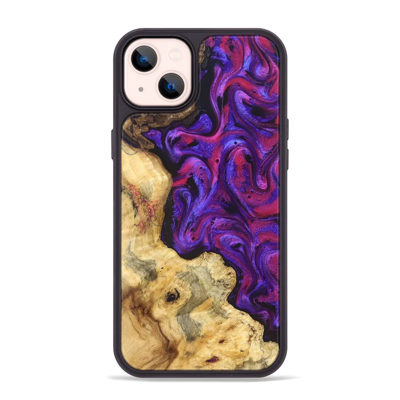 iPhone 14 Plus Wood Phone Case - Jaeden (Purple, 829238)