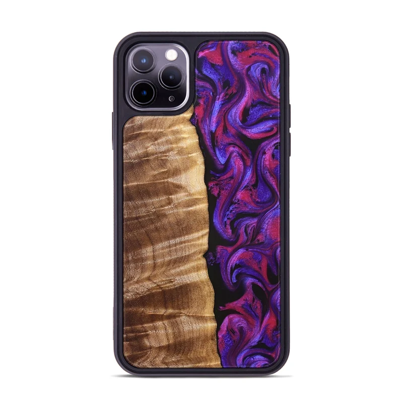 iPhone 11 Pro Max Wood Phone Case - Maye (Purple, 829257)