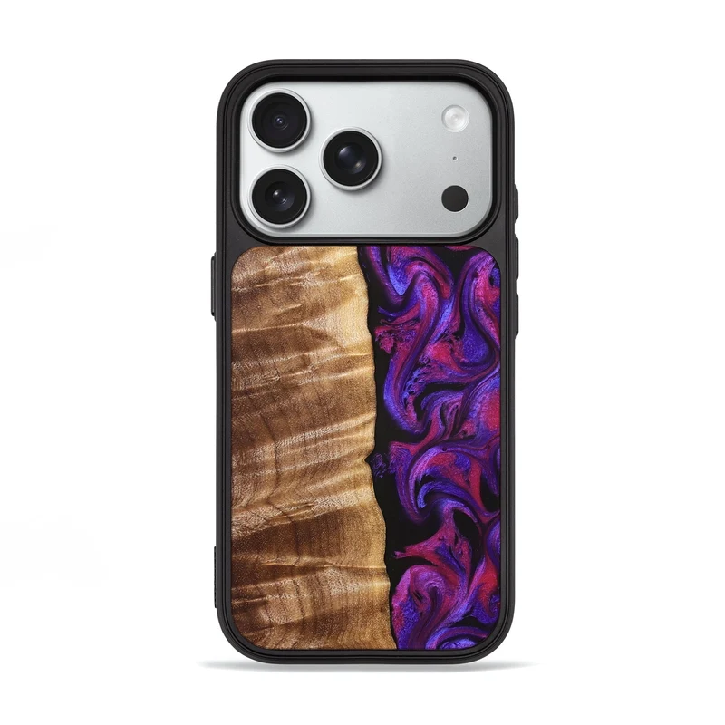 iPhone 18 Pro Wood Phone Case - Maye (Purple, 829257)