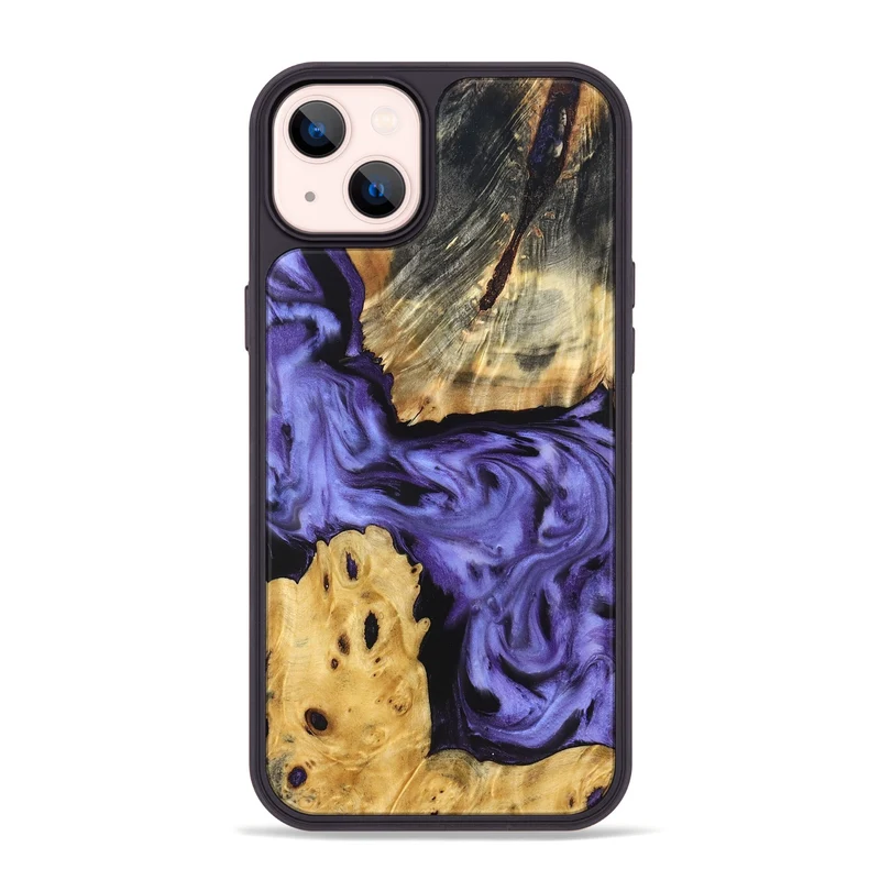 iPhone 14 Plus Wood Phone Case - Clem (Purple, 829256)