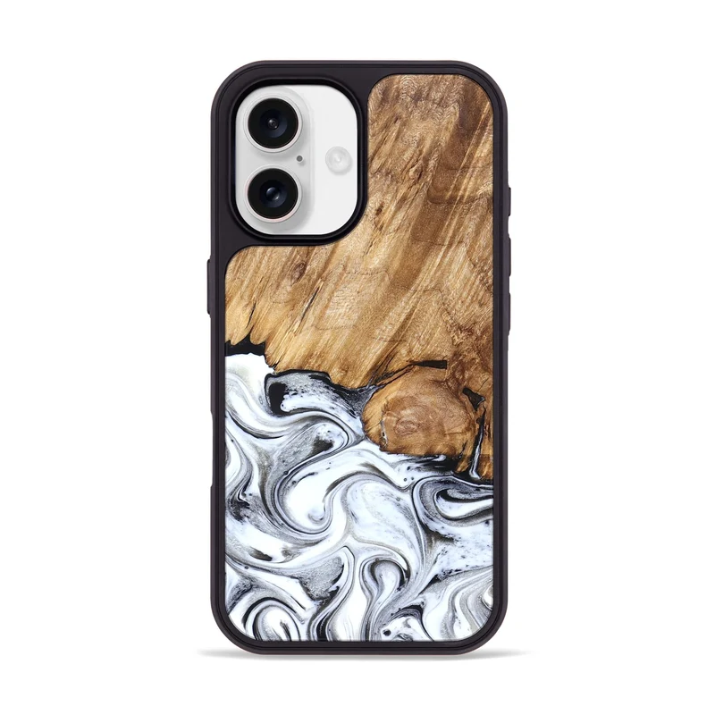 iPhone 17 Wood Phone Case - Taft (Black & White, 829450)