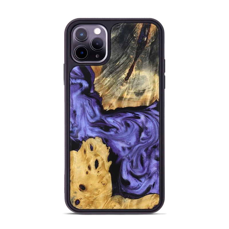 iPhone 11 Pro Max Wood Phone Case - Clem (Purple, 829256)