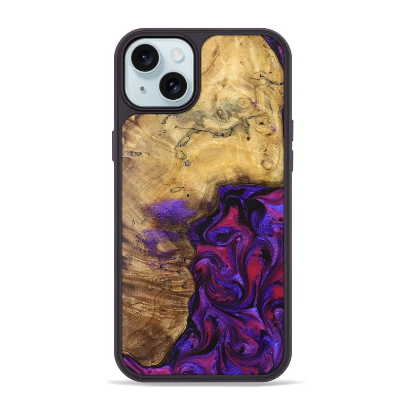 iPhone 15 Plus Wood Phone Case - Keara (Purple, 829259)