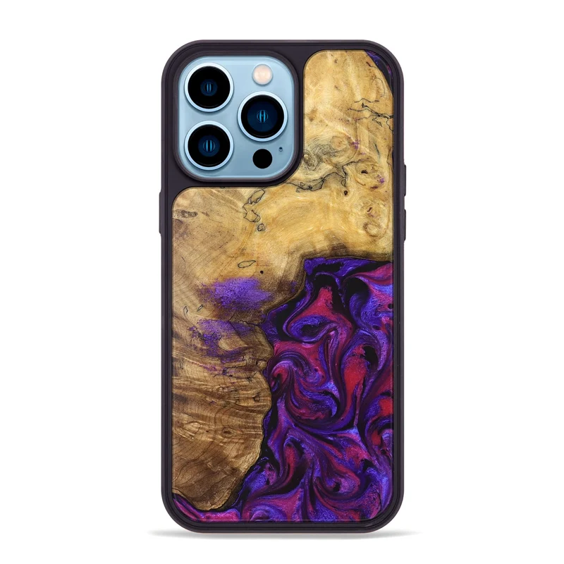 iPhone 14 Pro Max Wood Phone Case - Keara (Purple, 829259)