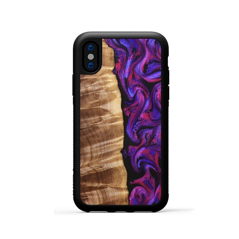 iPhone Xs Wood Phone Case - Maye (Purple, 829257)