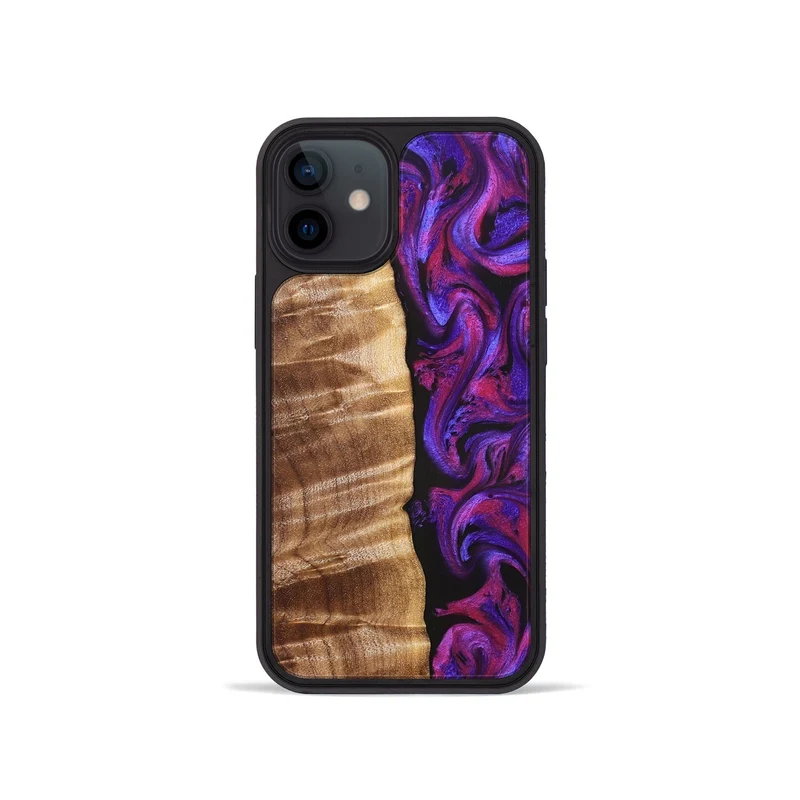iPhone 12 mini Wood Phone Case - Maye (Purple, 829257)