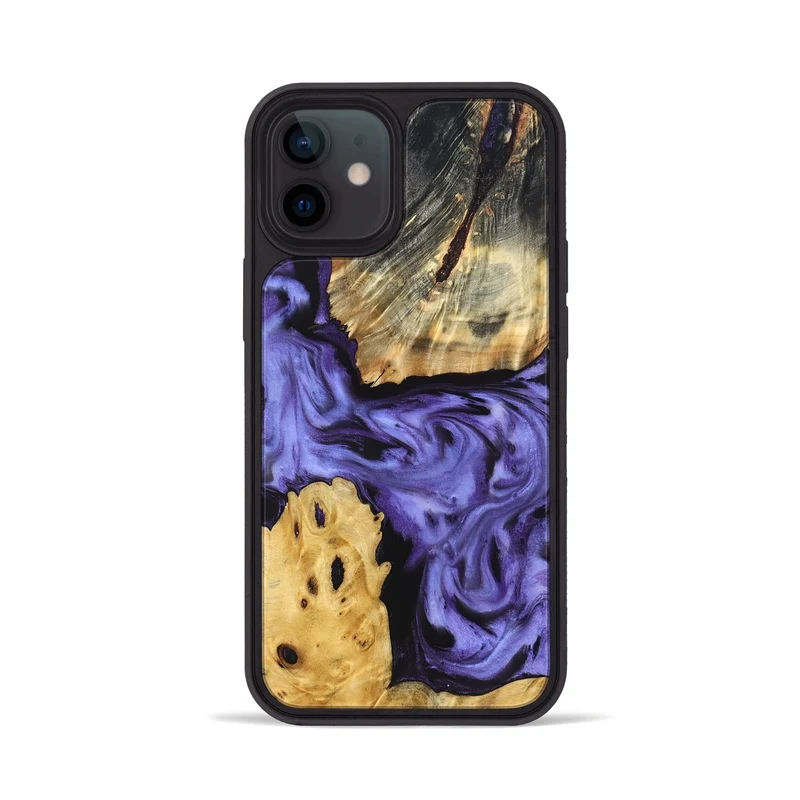 iPhone 12 Wood Phone Case - Clem (Purple, 829256)
