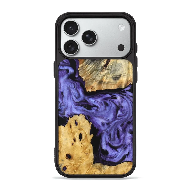 iPhone 18 Pro Max Wood Phone Case - Clem (Purple, 829256)