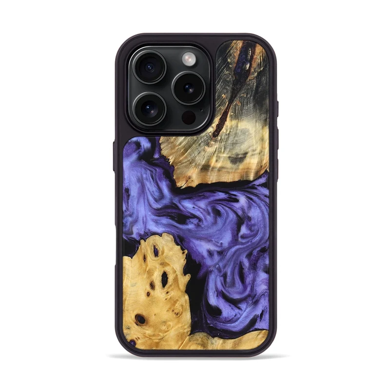 iPhone 16 Pro Wood Phone Case - Clem (Purple, 829256)