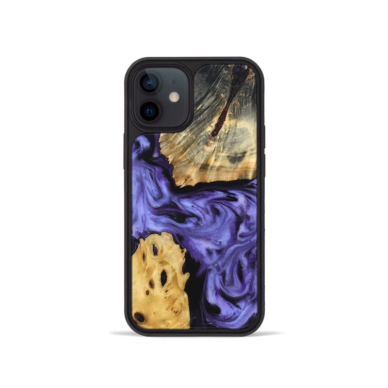 iPhone 12 mini Wood Phone Case - Clem (Purple, 829256)