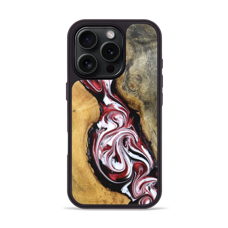 iPhone 16 Pro Wood Phone Case - Estelle (Red, 829249)