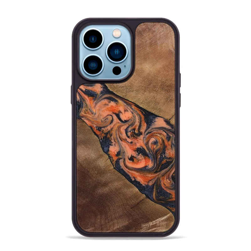iPhone 14 Pro Max Wood Phone Case - Ronny (Red, 829198)