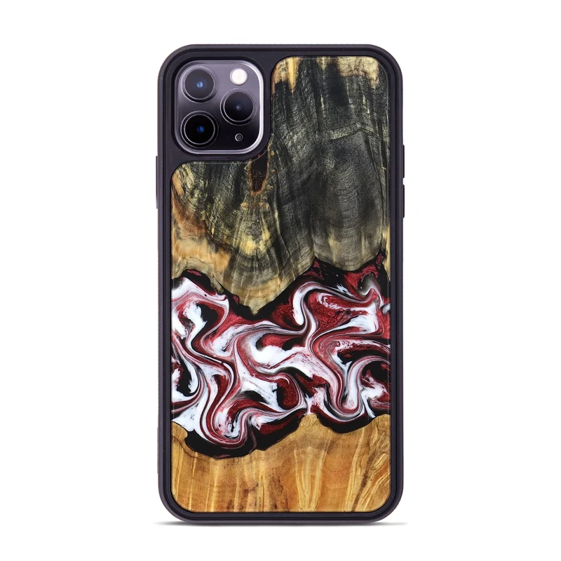 iPhone 11 Pro Max Wood Phone Case - Ericka (Red, 829223)