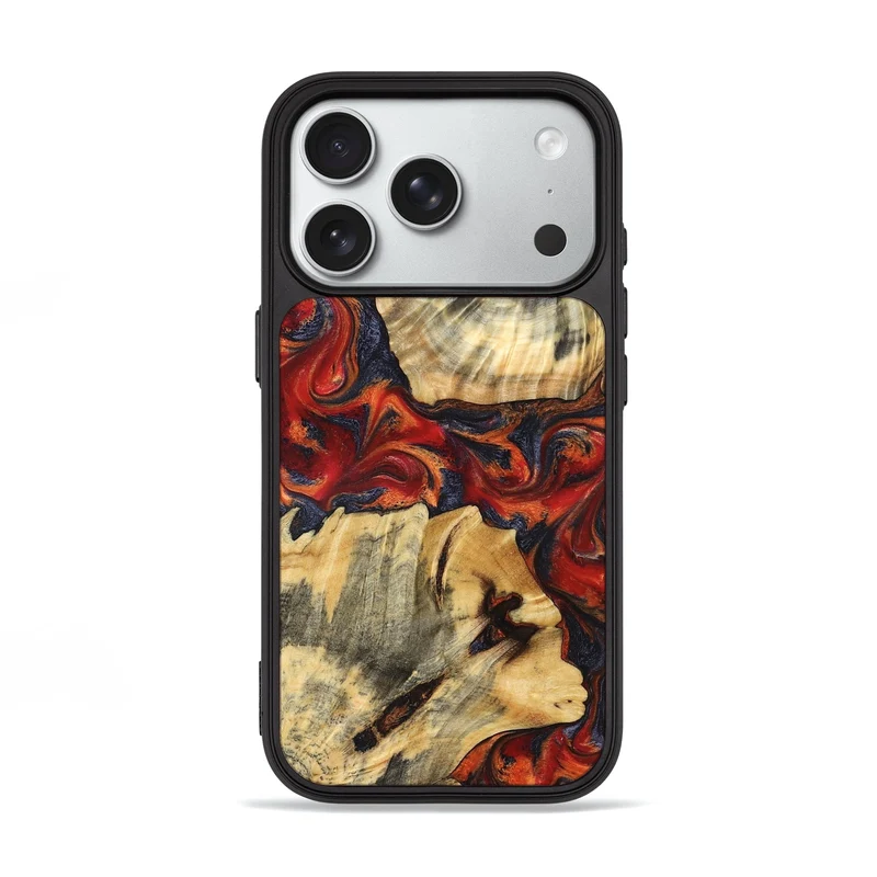 iPhone 18 Pro Wood Phone Case - Dorris (Red, 829438)