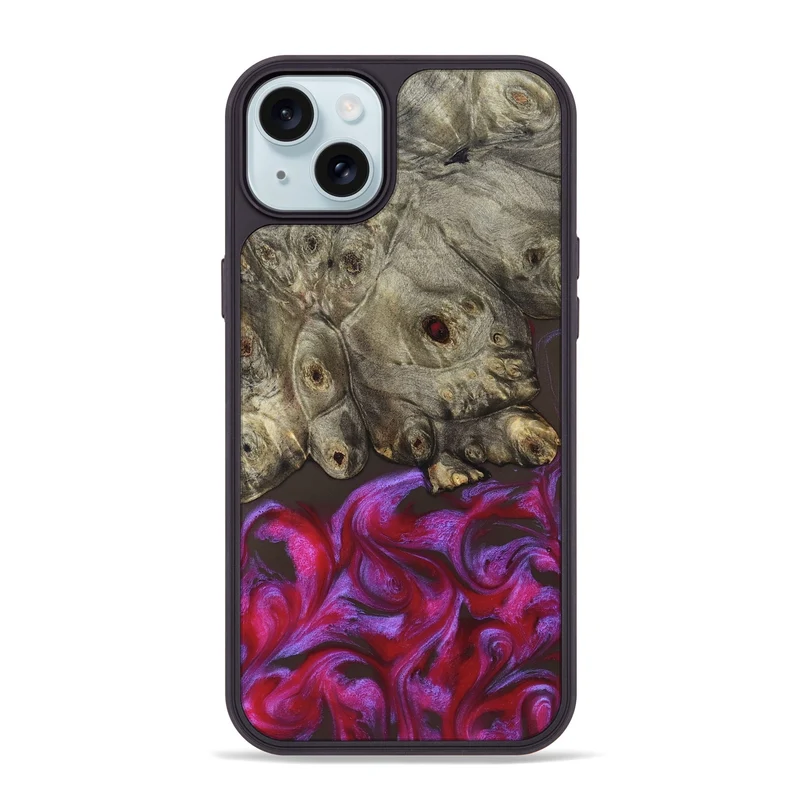 iPhone 15 Plus Wood Phone Case - Timmy (Red, 829434)