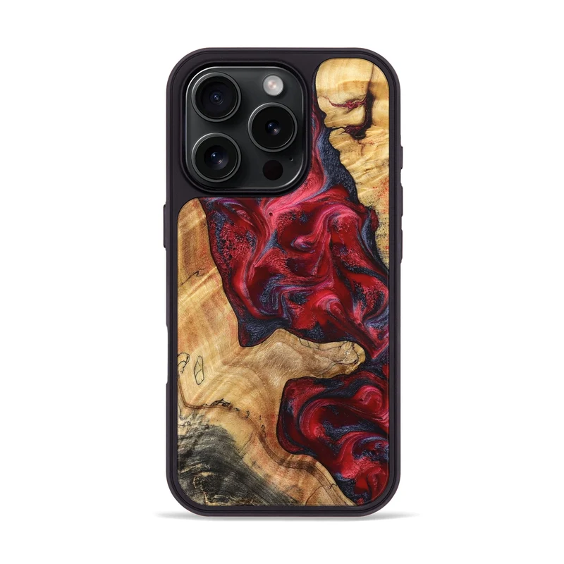 iPhone 16 Pro Wood Phone Case - Obie (Red, 829437)