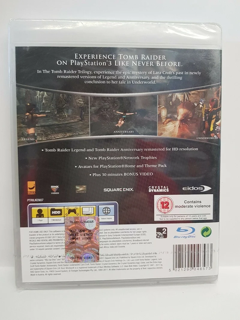 THE TOMB RIDER TRILOGY PS 3 EDIZIONE REGNO UNITO (con italiano)