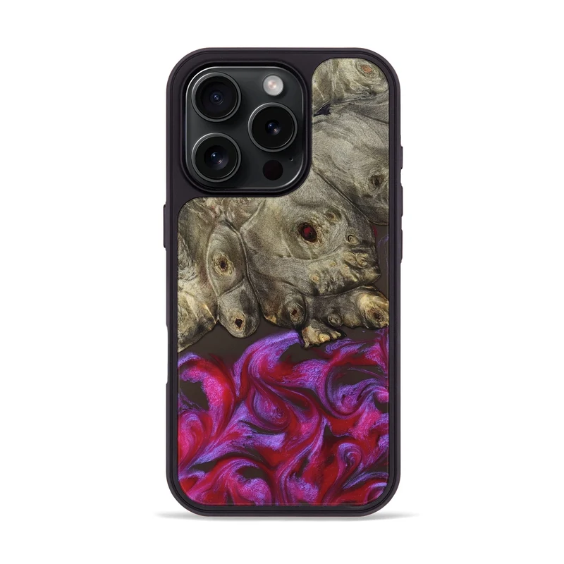 iPhone 16 Pro Wood Phone Case - Timmy (Red, 829434)