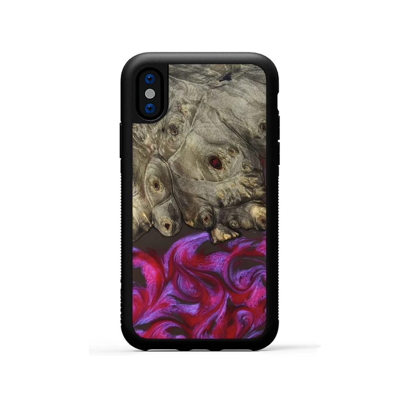 iPhone Xs Wood Phone Case - Timmy (Red, 829434)